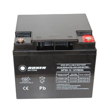 Akumuliatorius Boxer 12V 50Ah industrinis LP12-50 VRLA AGM