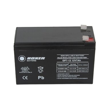 Akumuliatorius Boxer 12V 7Ah industrinis LP12-7.0 VRLA AGM
